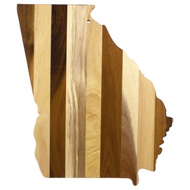 Totally Bamboo Rock & Branch Series Shiplap Georgia State Shaped Wood Serving and Cutting Board | Great for Wall Art