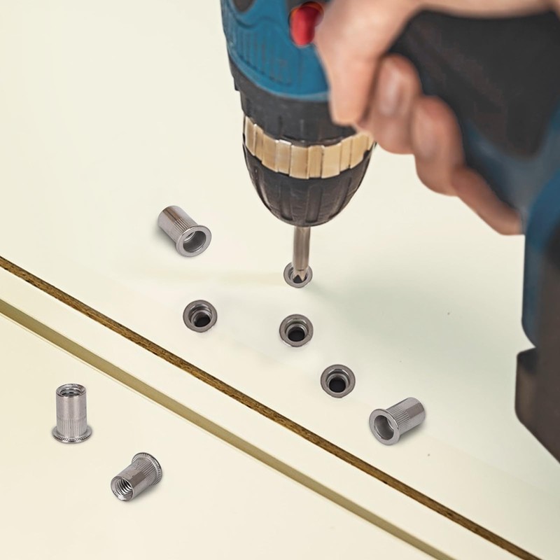 M8 Rivet Nut, Stainless Steel 304 Flat Head Insert Nutsert,