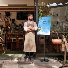 Newzueby Adjustable Poster Stand for Display - Floor Standing Poster Sign Stand Metal with 180° Angle Rotation, Great for Events, Advertising, and Direction Board & Foam Poster (2 PACK)