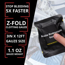 First Aid Advanced Quick Clotting Combat - Flexible Hemostatic - Stop The Bleed kit Faster Wound Packing with Quick Clotting Medical - Survival Kit Supplies - 3" x 12.5' (CT-GAUZE2)
