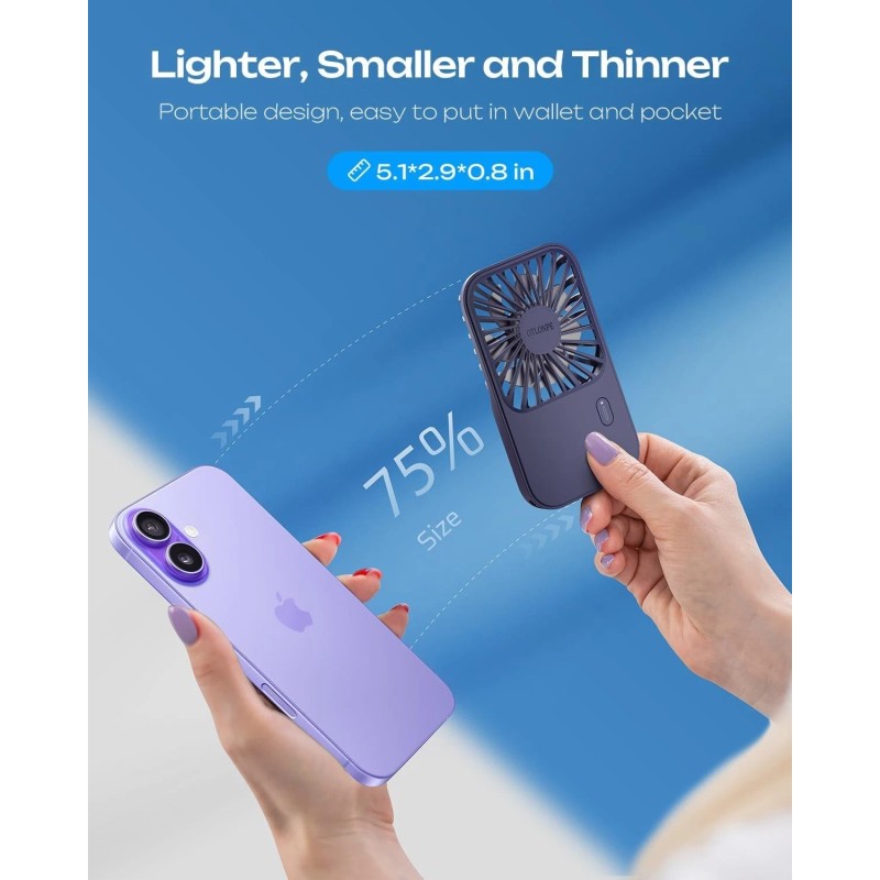 Otlonpe Handheld Mini Fan Portable, Personal Rechargeable Small Handheld Fan