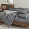 FOSSA Duvet Cover Set 100% Washed Cotton Linen Feel Super