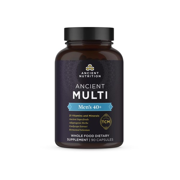 Ancient Nutrition Multivitamin for Men, Ancient Multi Men's 40+ Once Daily Vitamin Supplement 90 ct, Vitamin A, Vitamin B and Vitamin K2, Supports Immune System, Paleo and Keto Friendly