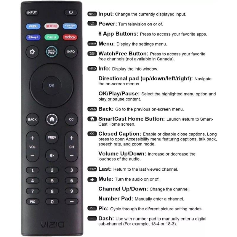 For Vizio Original XRT140 Remote Control for All VIZIO Smartcast