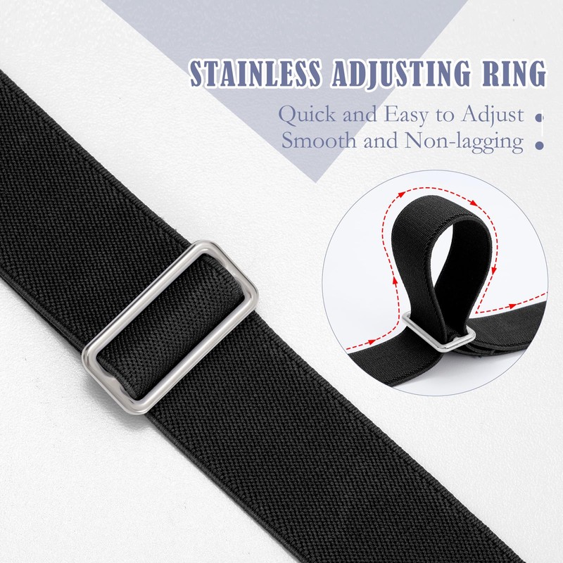 WHIPPY No Show Flat Buckle Stretchy Braided Belt for Men