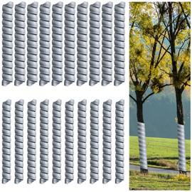 Wesiti 20 Pcs Tree Wraps Plastic Spiral Trunk Wrap Bark Tube Protectors to Protect Bark Tree Saplings from Deer Cats Rodents Rabbit Mowers (Grey)