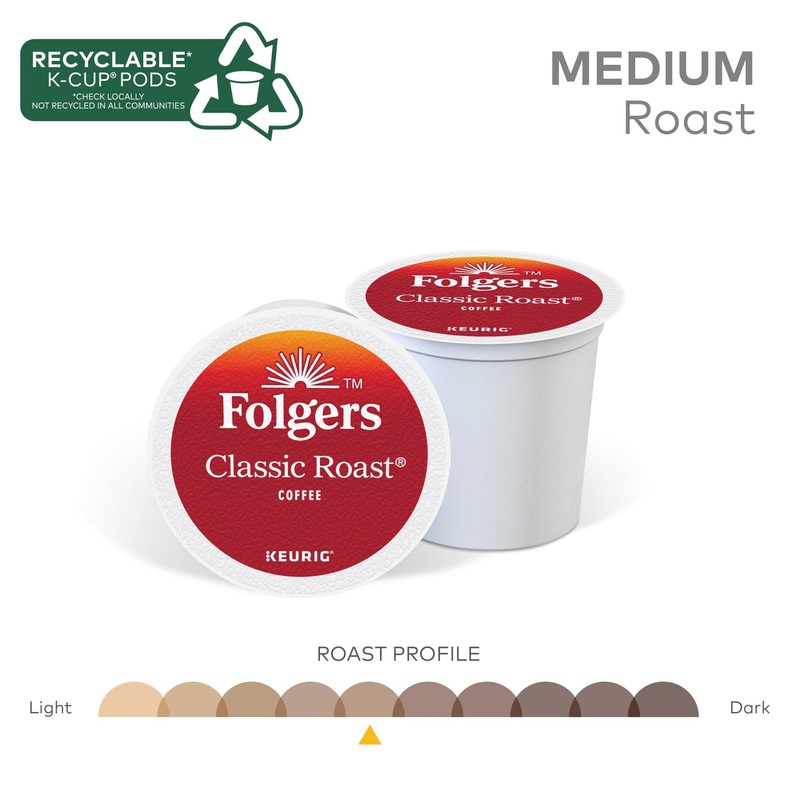 Folgers® Single-Serve Coffee K-Cup®, Classic Roast, Carton Of 96, 4
