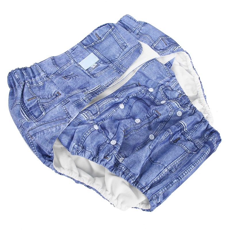 Adult Diaper Adjustable Washable Elderly Diaper Reusable Incontinence Nappy PantsA09