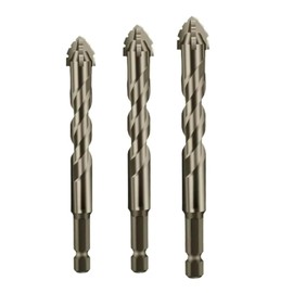 3 Stück Edelstähle Power Bit Bohrer, Multifunktions und Verschleißfest Exzenterbohrer, Hoher Scharfe Sägezahnbohrer Set, für Beton, Glas, Keramik, Holz, Metall und Bohren(6/8/10 MM)