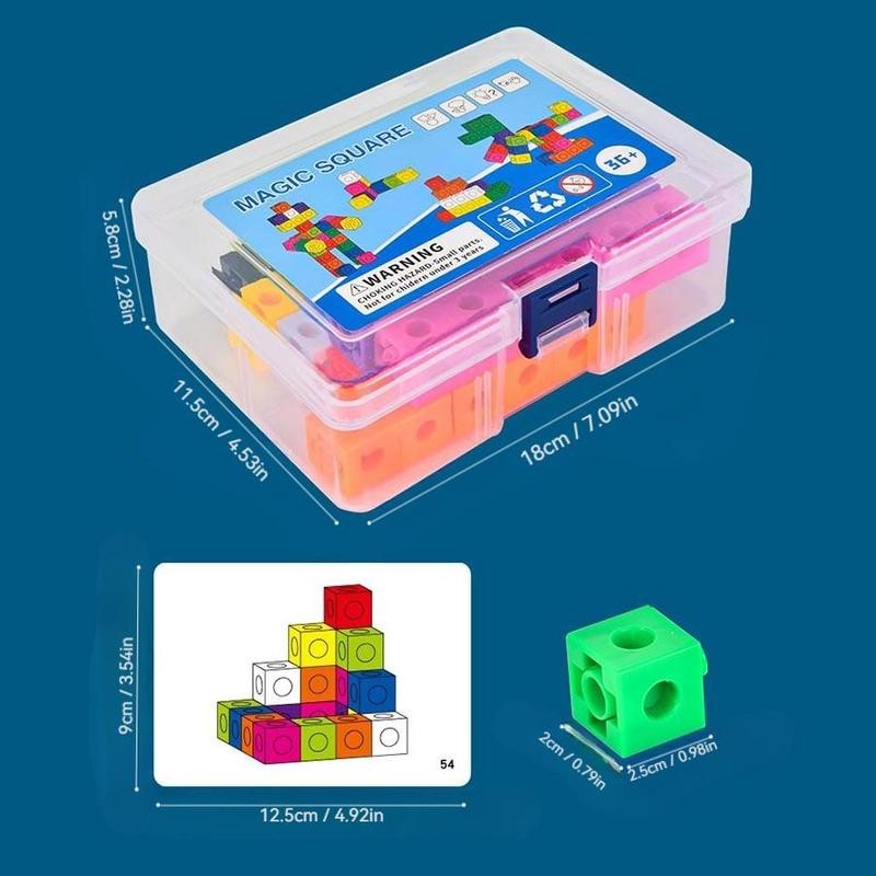 Colorful Cube Puzzle Toy, 60pcs/set Intelligent Cube Puzzle Toy with