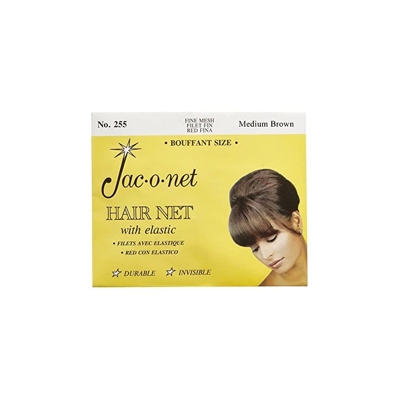 Hair Net Jac-O-Net Tiny Mesh Bouffant/Large Size, Medium Brown,1 Net