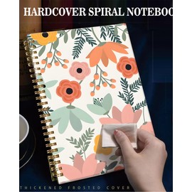 ZHIZHEND Spiral Journal Notebook,A5 Hardcover Lined Journals for Women Girl 6 x 8.3 in,120 Pages Thick Paper,Cute College Ruled Writing Notebook for Gifts Office Work School(Folk Floral)