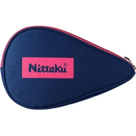 Nittaku NK-7227 Table Tennis Racquet Case, Full Case, Color Logo, Pink
