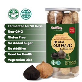ONETANG Black Garlic 8.82 Oz (250g.), Whole Black Garlic Fermented for 90 Days..
