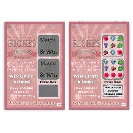 My Scratch Offs - Gold Valentine's Day Scratch Off Ticket 1 Pink Rose, Custom Message Lottery Card Replica for Couple Date Night Ideas and Funny Gag Gifts