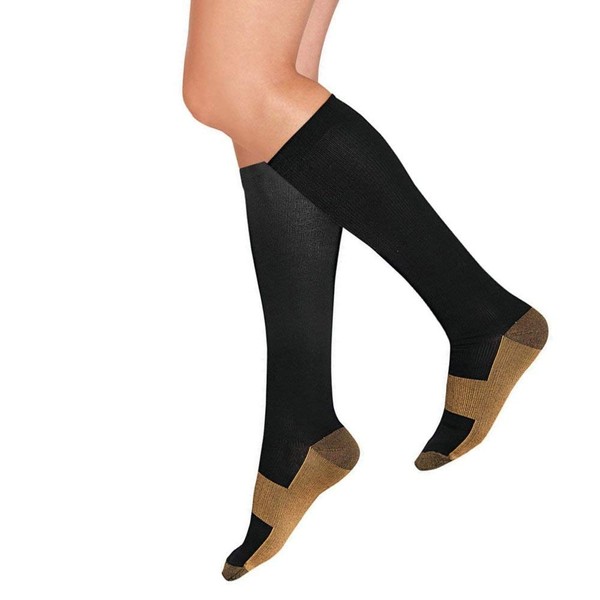 Medex Lab Compression Copper Socks: Calves High Copper Compression Socks Aid in Blood Circulation Relieves Pain and Aches off your Feet