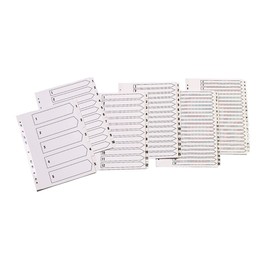 Q-Connect KF01527 Index A4 Multi-Punched 1-5 Reinforced Board Clear Tabbed KF01527 - White