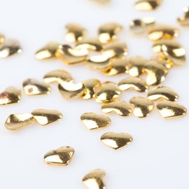 Studded Metal Parts [Pearl Stone Mail Order MK] Classic Motif, Heart, Approx. 50 Capsules, 0.08 x 0.1 inches (2 x 3 mm), Carefully Selected Parts, Handmade, Accessory, Nail