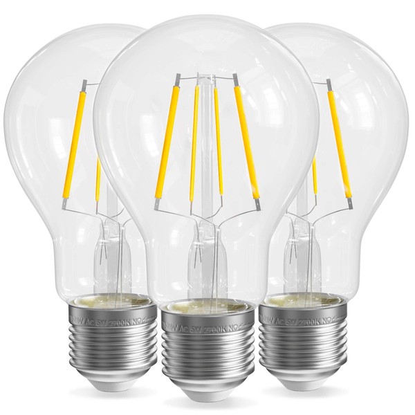 QNINE QNINE LED E27 Edison Screw Bulb, Clear Filament, 5W