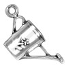 Sterling Silver 3D Plant Watering Can With Decorative Flowers Charm