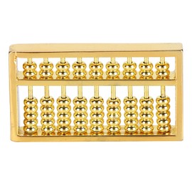 Chinese Mini Brass Abacus 9 Speed Educational Maths Calculator Tool for Kids and Adults. for Collection and Decoration. Draw Wealth and