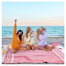 Genovega Oversized Giant Turkish Beach Towel Blanket Extra Large XXL Lightweight Quick Dry Sand Free Boho Throw Pool Cloud Sandrpoof Blankets Women Men Big Jumbo Wide 2 Person Size Red