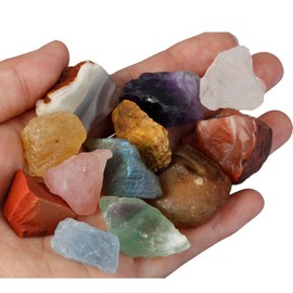 mookaitedecor Natural Raw Rough Stone for Cabbing,Tumbling,Polishing,Reiki Healing Crystal Collection,Assorted Stones(1 pound,about 460 gram)