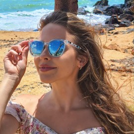 Myiaur Polarised Sunglasses Women Square Lens, Oversized Mirrored Sunglasses with UVA UVB Protection