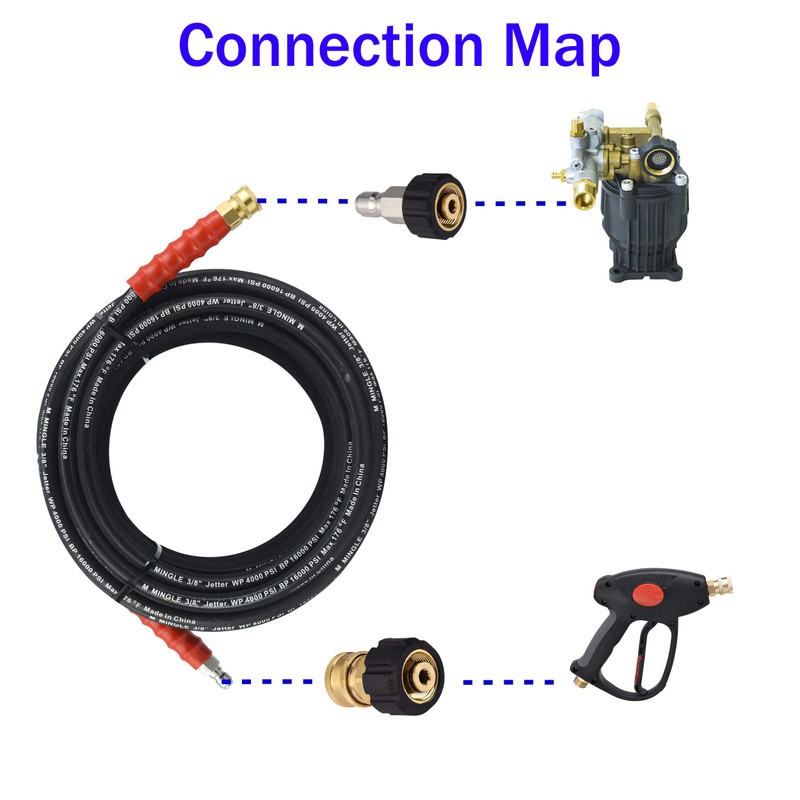 M MINGLE Pressure Washer Hose Adapter Set, M22 to 3/8