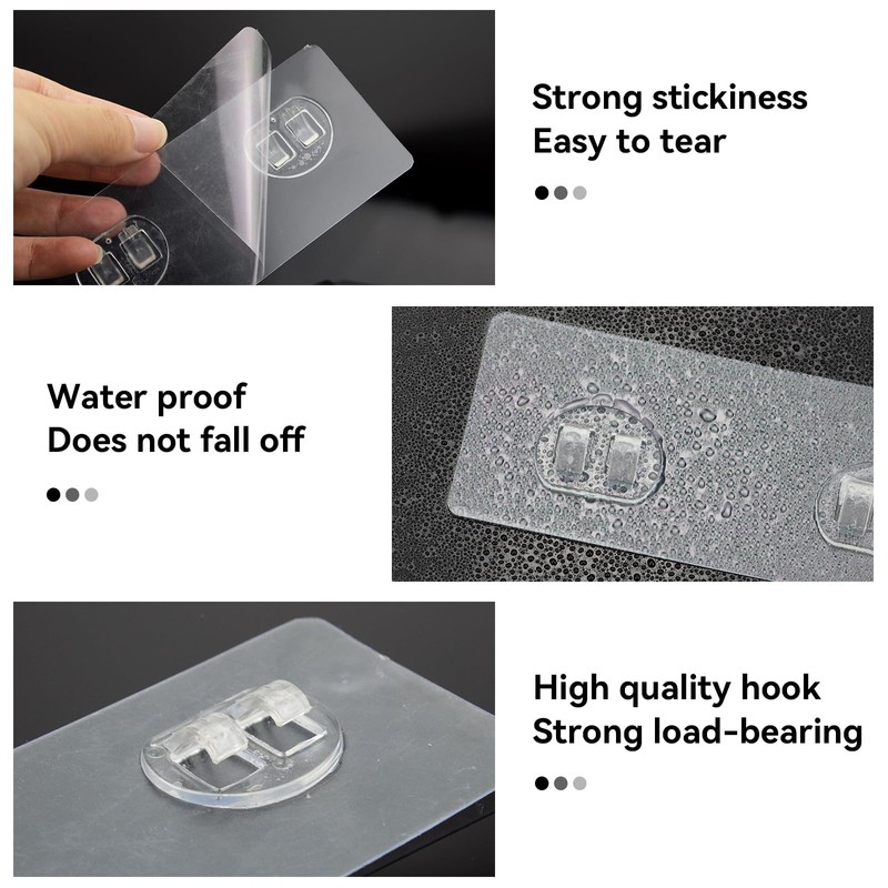 4 Pack Shower Caddy Adhesive Replacement, Adhesive Shower Shelves Hooks