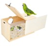 CooShou Parakeet Nesting Box Cockatiel Nesting Natural Pine Bird Nest