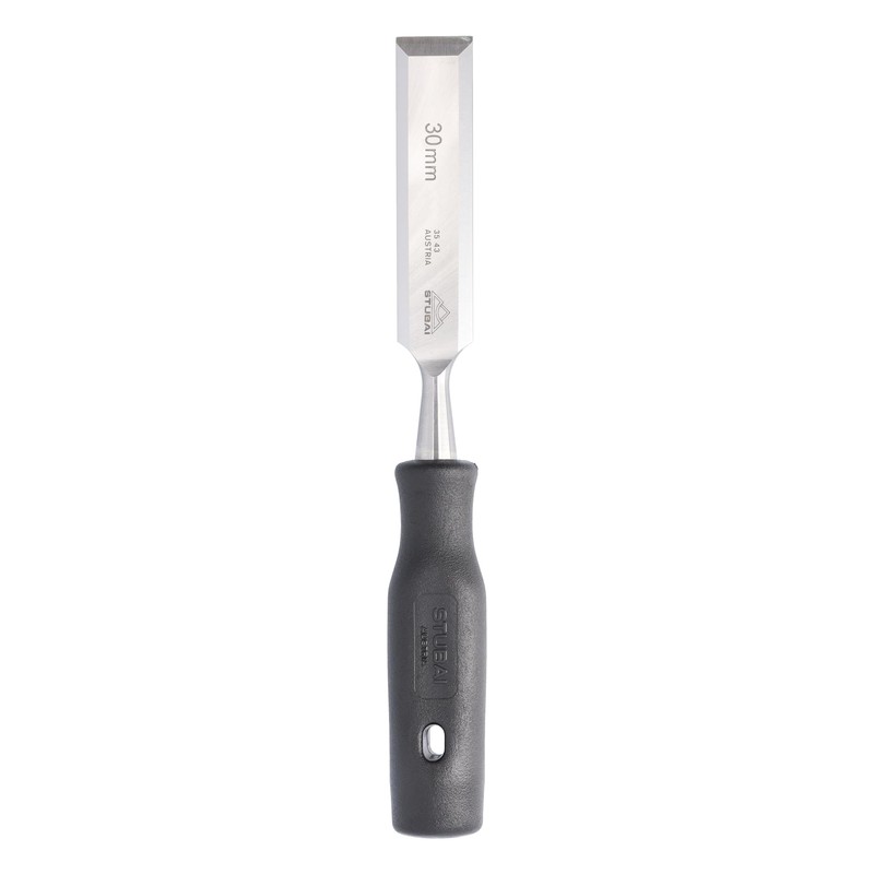 Stubai 354330 Wood Chisel, Black, PP-Handle 30 mm, Silver