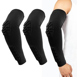 Pack of 2 Elbow Support Forearm Sleeves with Padding Elbow Pads, Pressure Buffer Elbow Bandages Men and Women (XL)