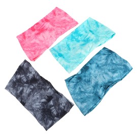 SAFIGLE 4Pcs Tie Dye Sports Headbands for Women Non Slip Grip Hairbands for Yoga Running Fitness Activities Sweat Absorbing Accessories