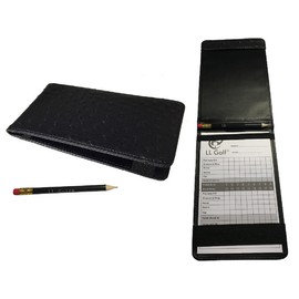 LL-Golf ® Elegant Golf Scorecard Holder with Pen and Pad, Scorecard Case, Case, Folder, Score Card, Score Card Holder for Writing Score on the Golf Course
