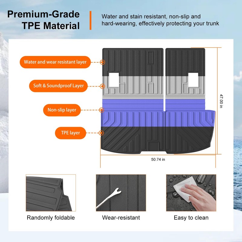 powoq Cargo Mat Compatible with 2009-2015 Honda Pilot Trunk Mat
