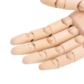 Art Wooden Hand, Gugertree Material Wooden Hand Model for Photography for Home Decorations Sketch for Model Scenes (18cm Large Wooden Hand (Child's Right Hand))
