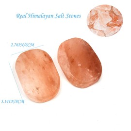 QYLHH 2 Pcs Himalayan Salte Stones Hot Massage Stones Set Warm Rocks Kit for Facial SPA Pink 3.14 x 2.36 in