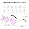 QVKUUT Stylish Irregular Rimless Heart Shape Sunglasses for Party and