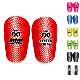 Oxum Sport - Mini Football Shin Pads for Children and Adults - Size M 10 x 6 cm Red