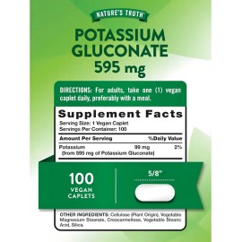 Nature Truth Gluconato Potasio 100 Tabletas Suplemento Mineral