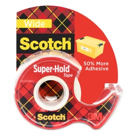 Scotch Super-Hold Wide Tape, 1 Roll, 50% More Adhesive, Trusted Favorite, 1.5 x 650 in (198W)