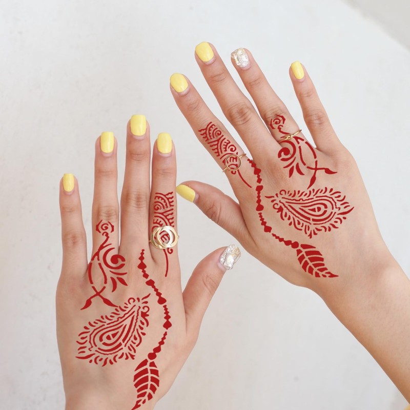 24 Sheets Henna Tattoo Stencils Kit for Hand, Indian Arabic