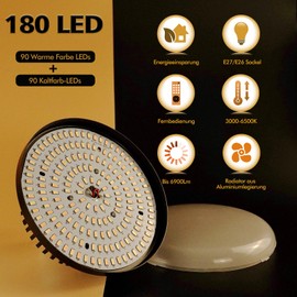 150W LED Photo Light, 3000-6500K E27 Lamp Socket for Photography Softbox, with Remote Control, Used for Photo Studio, Home Lighting, Video Filling, Tik TOK Video Live Streaming