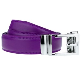 Gelante Ratchet Belt for Men, Mens Belts Leather 1.3'' Adjustable Trim to Fit Dress Belt, Purple, One Size (Fits Waist 28-42)