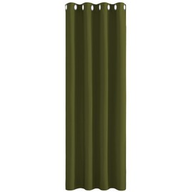 PONY DANCE Blackout Curtain for Decor - 84 Drop Olive Green Long Blackout Sliding Door Curtain Panel for Farmhouse/Living Room, Only 1 Panel, 52 inch Width by 84 in Length