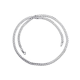 SILBERKETTEN STORE DEIN SCHMUCK ONLINE SHOP Curb Chain Silver Chain - Width 4 mm - 925 Silver Length Selectable from 38-100 cm, Sterling Silver