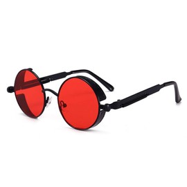 FREESE Men's Round Sunglasses, Designer Metal Frame, UV Protection