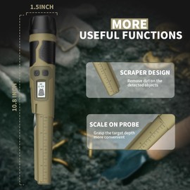 Ulhund New Metal Detector Pinpointer, Fully Waterproof Handheld Metal Detector Wand with LCD Screen, High Accuracy Pinpointer for Adults & Kids, 3 Modes