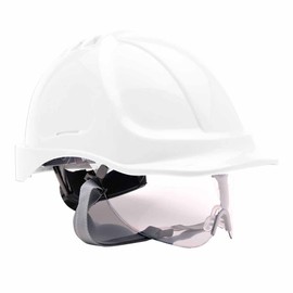 Portwest Mens Site Safety Workwear Endurance Visor Helmet Hard Hat White